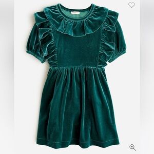 NWOT J. Crew Velvet Emerald Kids Dress